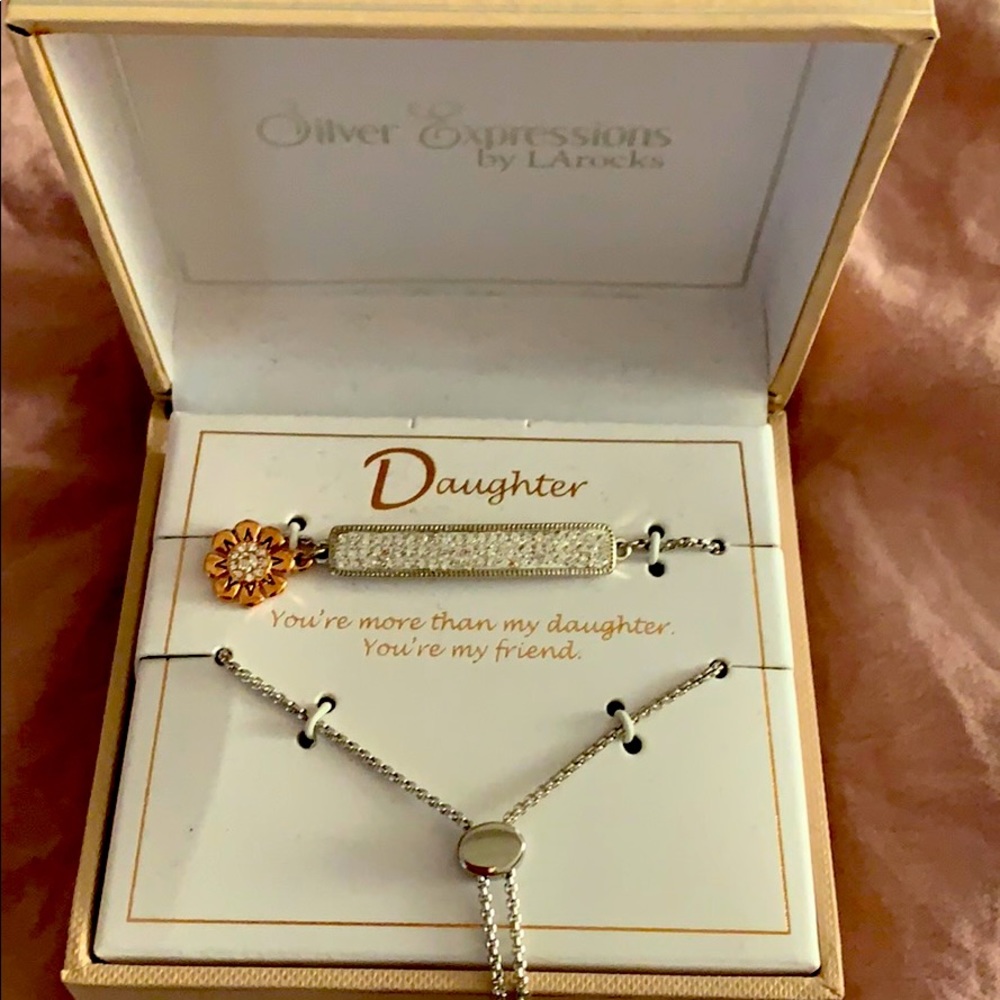 “Daughter” fine silver plated necklace.